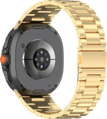 Immagine prodotto di Per Samsung Galaxy Watch 8 / 8 Classic tre perline in acciaio inox sostituzione Smart Watch Band oro
