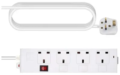 Obrázek produktu pro Vision TC-PSTRP4UK, 1,8 m, Vnitřní, Typ G (BS 1363), Typ G, Ochrana proti přetížení, Měď