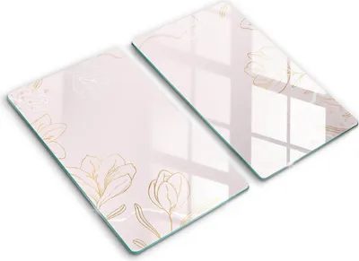 Produktbild von Abdeckung Glas - Küchenabdeckung - 2x30x52 cm - Abdeckplatte -Blumenumrisse