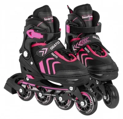Obrázek produktu pro SporTrike Kolečkové brusle 4v1 růžovočerné, vel. 39-43