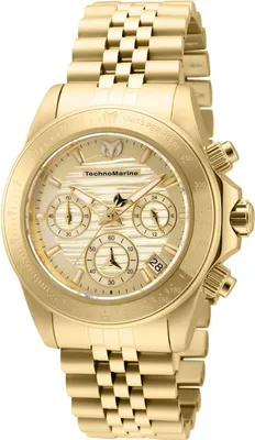Obrázok produktu pre TechnoMarine Manta TM-219029 Dámske Hodinky - Quartz Hnací Mechanizmus - Nerezová Oceľ so Zlatým Ciferníkom - 38 mm