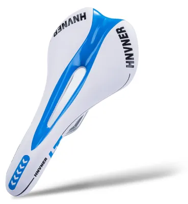 Produktbild von HNVNER Fahrradsattel,Komfortabler Cityrad Sattel Hohl Ergonomisch Fahrradsitz für Rennrad/MTB/Rennräder/Meisten Fahrräder (Weiß Blau)
