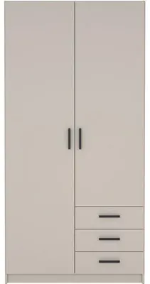Produktbild von VEGA Kleiderschrank – Kaschmirdekor – 2 Türen + 3 Schubladen – B 98,5 x T 49,8 x H 200,4 cm