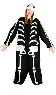 Produktbild von Skelett-Pyjama Onesie, auch für Schwangere, Gr. M/L, Größe:M
