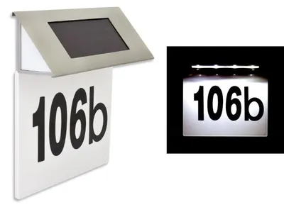 Produktbild von AG40 Solarbeleuchtete Hausnummer, Adresse, LED