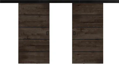 Produktbild von KIER FURNITURE Schiebetür Komplettset WERDI PLUS DUO Sliding Door, Raumteiler Schiebetür Esche Dunkel 172x205x1,6 cm