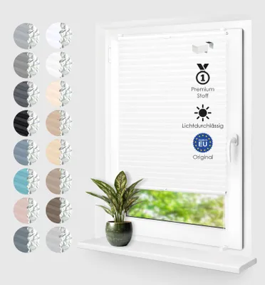 Produktbild von Thermo Plissee Klemmfix ohne Bohren Creme 60x140