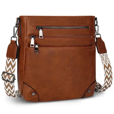 Produktbild von Umhängetasche Damen Mittelgroß Schultertasche Mehrere Taschen Crossbody Bag Mit Verstellbarem Gurt für Schule Arbeit Reisen