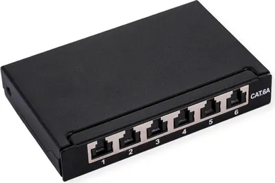 Obrázek produktu pro ROLINE Mini-Patchpanel 6xRJ45 geschirmt Kat.6A/Kl.EA 0.5HE (26.11.0299)