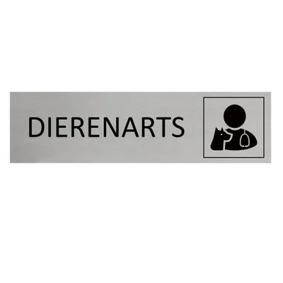 Produktbild von CombiCraft Aluminium Türschild mit Dierenarts  165x45mm