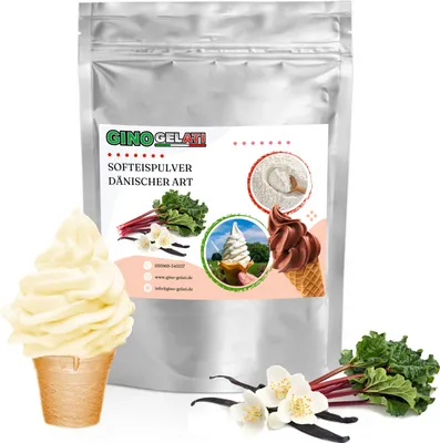 Produktbild von Vanille Rhabarber Dänisches Softeis Pulver 10 kg