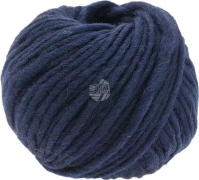 A ball of dark blue yarn.