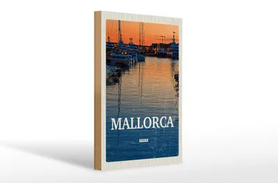 Produktbild von Holzschild Reise 20x30cm Mallorca Spain Sonnenuntergang