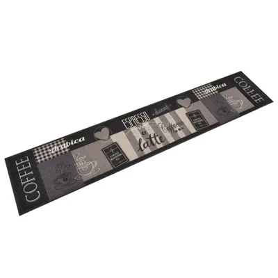 Obrázok produktu pre Kuchynský koberec umývateľný Coffee čierny 60x300 cm zamat