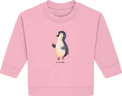 Produktbild von Mr. & Mrs. Panda Organic Baby Pullover Pinguin Marienkäfer 12. - 18. Monat - Baumwolle Pink - Geschenk, Lebensfreude, Liebe, Aufmerksam, Bullover, Kleine Wunder, Pinguine