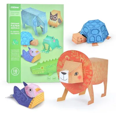 Produktbild von Mideer Origami-Tiere bunte Papierbögen 10 Stück