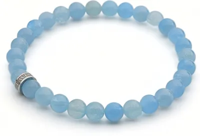 Produktbild von LAVISA Edelstein Armband - Echte Naturstein Perlen | Kristalle, Heilsteine | Onesize Uni (Aquamarin 6mm)