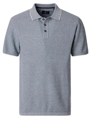 Produktbild von CasaModa Übergrößen Poloshirt blau-grau melange