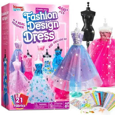 Image de Kit de création de mode pour filles, avec 3 mannequins et plus de 400 pièces, à partir de 8 ans