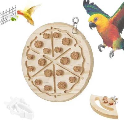 Productafbeelding van Houten speelgoed met kurk, geschikt voor papegaaien, parkieten, valkenparkieten, ara's en andere vogelsoorten