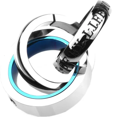 Produktbild von Edelstahlanhänger aus 316L 3 Ringe in Silber/Blau