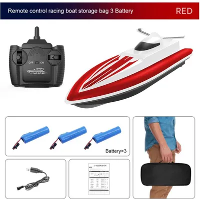 Image de Etanche 2,4 g Télécommande enfant bateau rapide 4 canaux haute vitesse bateau de course électrique rechargeable -RC