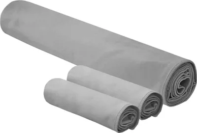 Image de vidaXL Set de serviettes de sport 3 pcs gris foncé polyester et polyamide