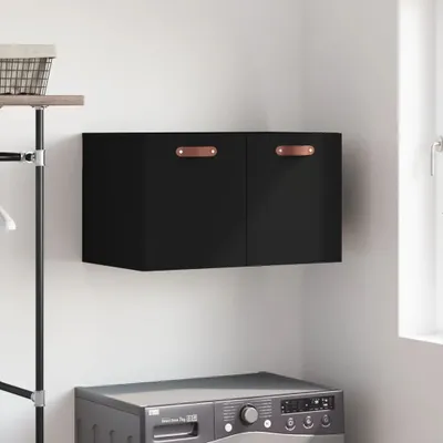 Produktbild von [Home] Wandschrank Schwarz 60x36,5x35 cm Holzwerkstoff , Neue Mode 2024 im häuslichen Leben