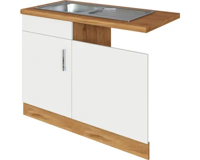 Produktbild von Held Möbel Spülenschrank inkl Spüle Sorrento BxTxH 110 x 60 x 86 cm weiß matt zerlegt 478.6279