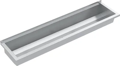 Productafbeelding van KWC AR wasbak, PLANOX, roestvrij staal, wandmontage, 1600x210x382 mm, zonder afvoerunit