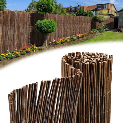 Produktbild von Faziango 100 x 300 cm Weidenmatte Sichtschutz Natur – Weidenzaun blickdicht für Garten, Balkon & Terrasse