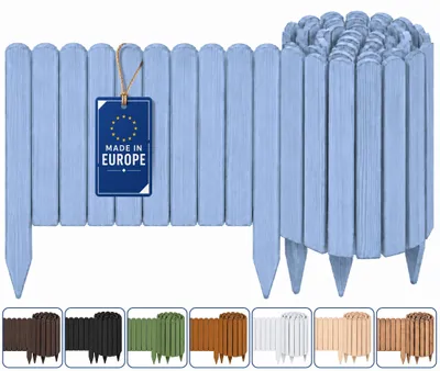 Produktbild von Woodygift Beeteinfassung Holz Rollzaun Gartenzaun Rasenkante Palisade Flexibler Rollborder für Beet und Rasen Grau 30x200 cm