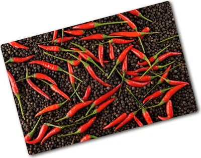 Produktbild von Tulup Glas Herdabdeckplatte - 80x52 cm - Glaskeramikkochfeld-Abdeckung Spritzschutz Glasabdeckplatte - Einteilig - Essen & Getränke - Chilischoten - Rot