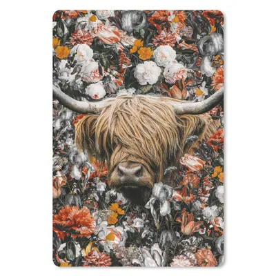 Produktbild von MuchoWow® Mauspad Mousepad Schottische Highlander - Blumen - Rosen 18x27 cm - Mousepads - Maus Mat - Pad - Mausunterlage