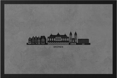 Produktbild von BREMEN Skyline Fußmatte Souvenir Andenken Deutsche Großstädte Motiv Stadt Silhouette Geschenkidee Umzug