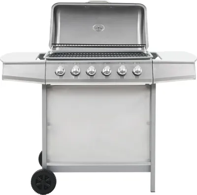 Produktbild von Gasgrill mit 6 Flammen Edelstahl Silbern