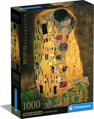 Zdjęcie produktu dla Clementoni 39790 - 1000 Teile Puzzle - Museum Collection Compact - Klimt - Der Kuss