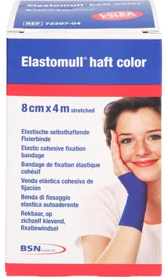Image de Elastomull haft 4mx8cm color bleu, 1 pc. Bande adhésive