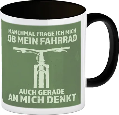 Produktbild von Manchmal frage ich mich ob mein Fahrrad auch gerade an mich denkt Kaffeebecher