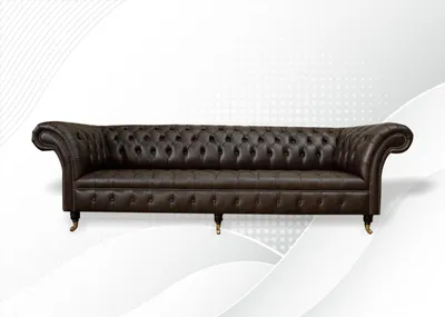 Produktbild von Braune Chesterfield Dreisitzer Sofa Couch Polster Wohnzimmer Möbel Stoff Textil