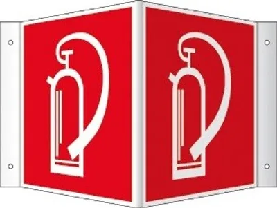 Produktbild von Dreifke® Schild Feuerlöscher Winkelschild ASR A1.3 / BGV A8 langnachleuchtend...