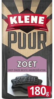 Produktbild von Klene Puur Zoet Lakritz 180g – Süße Lakritzbonbons, natürlicher Geschmack