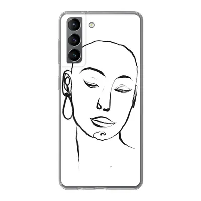 Produktbild von MuchoWow® Handyhülle Schutzhülle Hülle für Samsung Galaxy S21 Frau - Gesicht - Porträt Silikon Softcase Handy Hülle - Softcase