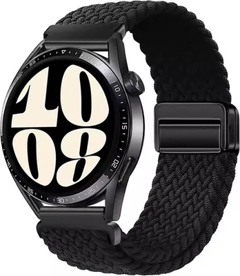 Produktbild von INF Schwarzes 22-mm-Magnetarmband aus gewebtem Nylon für GT5/4