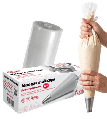 Produktbild von dekora - Spritzbeutel Einweg 100 Stück, 65 cm Größe XL, 80 Mikron, reißfest – Größe 65cm