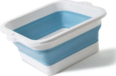 Imagen del producto de Recipiente plegable para pies, multifuncional, de gran capacidad, ecológico, de silicona plegable, para remojar los pies, ideal para uso doméstico y viajes. Color azul