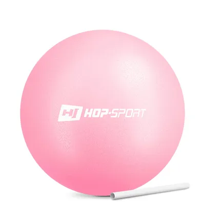 Obrázok produktu pre Lopta na sedenie Hop-Sport na pilates a jogu, gymnastická lopta - malá a mäkká, s nafukovacou slamkou - ružová