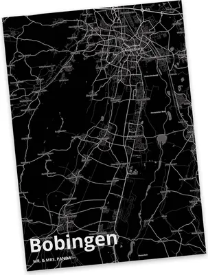 Produktbild von Mr. & Mrs. Panda Postkarte Bobingen - Geschenk, Stadt Dorf Karte Landkarte Map Stadtplan, Postkarten, Grußkarte, Ansichtskarte, bildkarte, Ansichtskarten