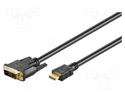 Obrázek produktu pro 1x Kabel HDMI 1.4 s konektory DVI-D (18 1), HDMI a HDMI, délka 1 metr, černý, model 51579. HDMI, DVI