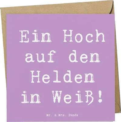 Produktbild von Mr. & Mrs. Panda Klappkarte Spruch Arzt Held - Lavendeltraum - Geschenk, Grußkarte, Glückwunschkarte, Freundschaft, medizinische Berufe, Bedanken, faltkarte, Respekt